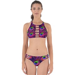 Peacock Feathers Color Plumage Perfectly Cut Out Bikini Set by HermanTelo