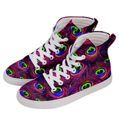 Peacock Feathers Color Plumage Women s Hi-top Skate Sneakers