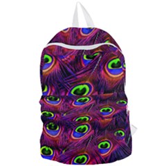 Peacock Feathers Color Plumage Foldable Lightweight Backpack