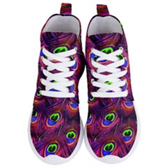 Peacock Feathers Color Plumage Women s Lightweight High Top Sneakers