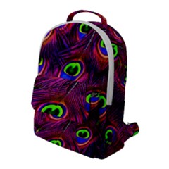 Peacock Feathers Color Plumage Flap Pocket Backpack (large) by HermanTelo