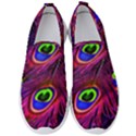 Peacock Feathers Color Plumage Men s Slip On Sneakers View1