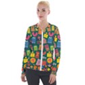 Presents Gifts Background Colorful Velour Zip Up Jacket View1