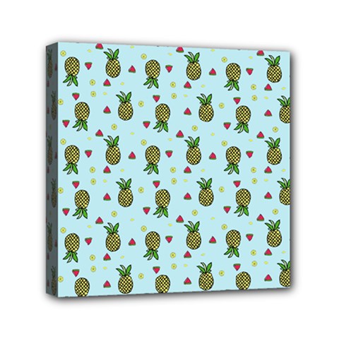 Pineapple Watermelon Fruit Lime Mini Canvas 6  X 6  (stretched)