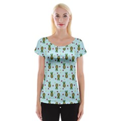 Pineapple Watermelon Fruit Lime Cap Sleeve Top