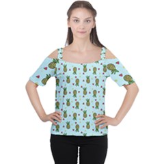 Pineapple Watermelon Fruit Lime Cutout Shoulder Tee