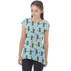 Pineapple Watermelon Fruit Lime Cap Sleeve High Low Top