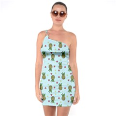 Pineapple Watermelon Fruit Lime One Soulder Bodycon Dress by HermanTelo