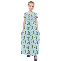 Pineapple Watermelon Fruit Lime Kids  Short Sleeve Maxi Dress by HermanTelo