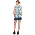 Pineapple Watermelon Fruit Lime High Neck Satin Top View2