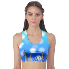 Sea Underwater Life Fish Sports Bra