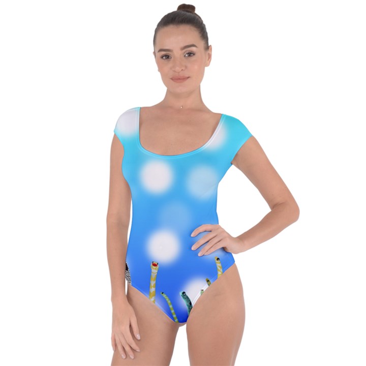 Sea Underwater Life Fish Short Sleeve Leotard 