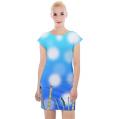 Sea Underwater Life Fish Cap Sleeve Bodycon Dress