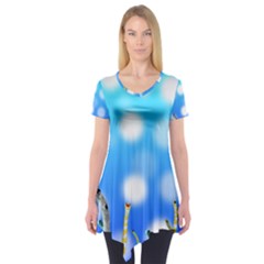 Sea Underwater Life Fish Short Sleeve Tunic 