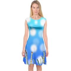 Sea Underwater Life Fish Capsleeve Midi Dress by HermanTelo