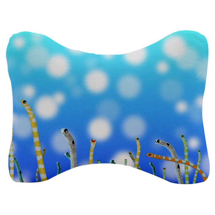 Sea Underwater Life Fish Velour Seat Head Rest Cushion