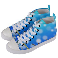 Sea Underwater Life Fish Women s Mid-top Canvas Sneakers by HermanTelo