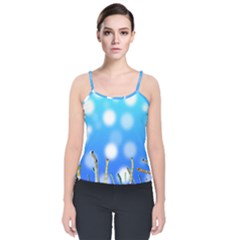 Sea Underwater Life Fish Velvet Spaghetti Strap Top