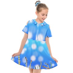 Sea Underwater Life Fish Kids  Short Sleeve Shirt Dress