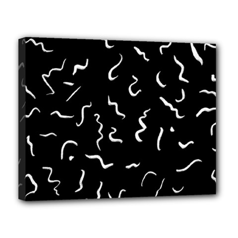 Scribbles Lines Painting Canvas 14  X 11  (stretched) by HermanTelo