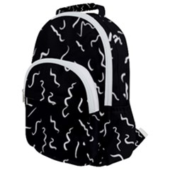 Scribbles Lines Painting Rounded Multi Pocket Backpack