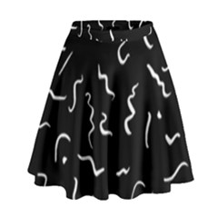 Scribbles Lines Painting High Waist Skirt