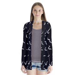 Scribbles Lines Painting Drape Collar Cardigan