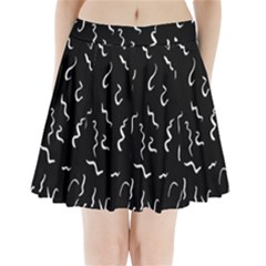 Scribbles Lines Painting Pleated Mini Skirt