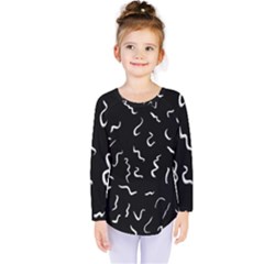 Scribbles Lines Painting Kids  Long Sleeve Tee