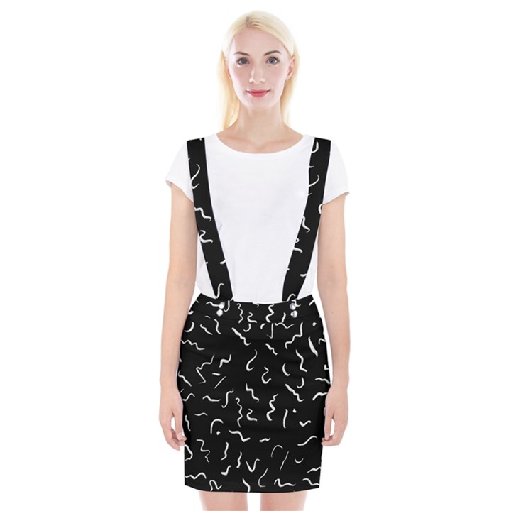 Scribbles Lines Painting Braces Suspender Skirt