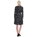 Scribbles Lines Painting Long Sleeve Velvet Front Wrap Dress View2