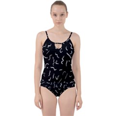 Scribbles Lines Painting Cut Out Top Tankini Set