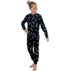 Scribbles Lines Painting Kids  Long Sleeve Set 