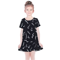 Scribbles Lines Painting Kids  Simple Cotton Dress