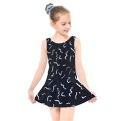 Scribbles Lines Painting Kids  Skater Dress Swimsuit