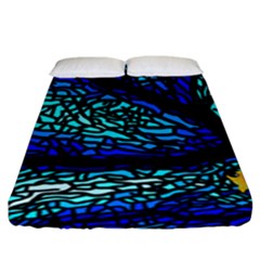 Sea Coral Stained Glass Fitted Sheet (king Size)