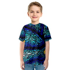 Sea Coral Stained Glass Kids  Sport Mesh Tee