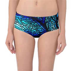 Sea Coral Stained Glass Mid-waist Bikini Bottoms by HermanTelo