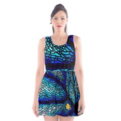 Sea Coral Stained Glass Scoop Neck Skater Dress