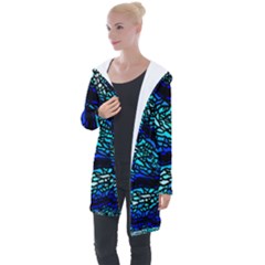 Sea Coral Stained Glass Longline Hooded Cardigan