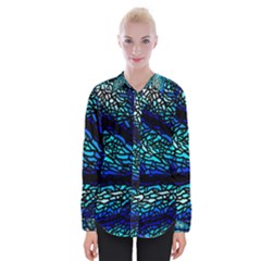 Sea Coral Stained Glass Womens Long Sleeve Shirt