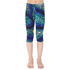 Sea Coral Stained Glass Kids  Capri Leggings 