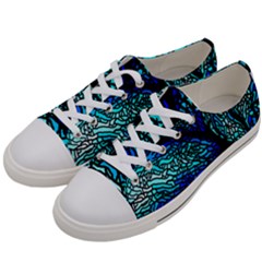 Sea Coral Stained Glass Women s Low Top Canvas Sneakers by HermanTelo