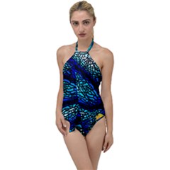 Sea Coral Stained Glass Go With The Flow One Piece Swimsuit