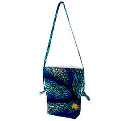 Sea Coral Stained Glass Folding Shoulder Bag by HermanTelo