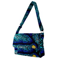 Sea Coral Stained Glass Full Print Messenger Bag by HermanTelo