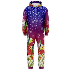 Sea Snow Christmas Coral Fish Hooded Jumpsuit (men) 