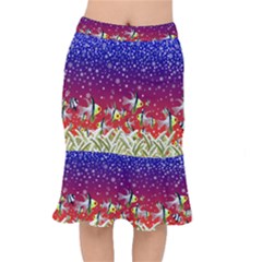 Sea Snow Christmas Coral Fish Mermaid Skirt