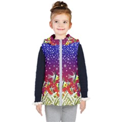 Sea Snow Christmas Coral Fish Kids  Hooded Puffer Vest