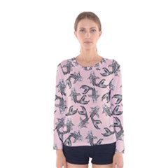 Koi Fish Pattern Women s Long Sleeve Tee